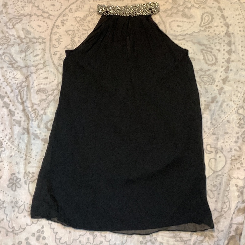 Diane Von Furstenberg Silk Lainey Embellished Neck Dress Black Size 12 - Picture 7 of 12